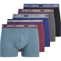 Jack & Jones Calzoncillo boxer 'JACOLIVER' zafiro / gris moteado / borgoña / negro