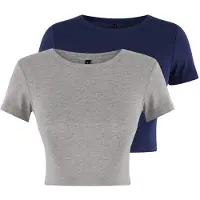 Trendyol Camiseta azul oscuro / gris