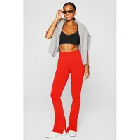 Fabletics Sleek Seamless High-waisted Flare Pant Heated Red Talla: L REG | Leotardos Outlet | Mujer | Rojo