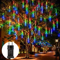 Rosikey Cadena de luces para decoración navideña, con 192 LEDs, ideal para decorar en invierno, Halloween, en el jardín, balcón, ventanas o canalones. Diseño de "copos de nieve", coloridas