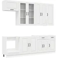 vidaXL Módulo de cocina KALMAR, 8 piezas, blanco brillante, material de madera