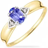 Diamant L'Eternel Anillo 'Ring, mit Tansanit, 375 Gelbgold' oro
