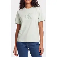 Calvin Klein Hero Short Sleeve Classic Mono Phantom Green Talla: S | Camisetas de Seda Outlet | Mujer | Verde