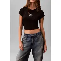 Calvin Klein Short Sleeve Seasonal Logo Baby Tee Black Talla: L | Camisetas de Seda Outlet | Mujer | Negro