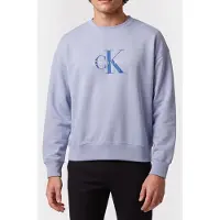 Calvin Klein Long Sleeve Premium Terry Monogram Casual Blue Talla: L | Jerséis Outlet | Hombre | Azul