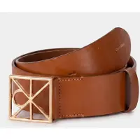 Calvin Klein Emblem Buckle 50mm Smooth Belt Argan Oil Talla: 90 | Cinturones Outlet | Mujer