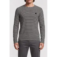 The Kooples Long-sleeved Striped T-shirt Black / White Talla: S | Manga Larga Outlet | Hombre | Negro