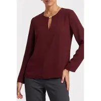 Calvin Klein Long Sleeve Hardware Top Merlot Talla: L | Manga Larga Outlet | Mujer