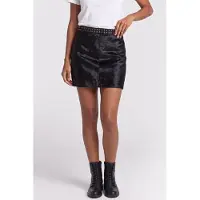 The Kooples Mid-length Fur Skirt With Studs At The Waist Black Talla: 38 | Mini Faldas Outlet | Mujer | Negro