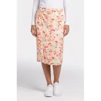 Calvin Klein Printed Matte Satin Pant Watercolor Floral Peachy Day/bril Talla: 0 | Faldas Midi Outlet | Mujer | Naranja