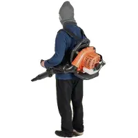 OEM Soplador de hojas portátil, con motor de 42,7 cm³, potencia de 1250W, velocidad del aire de 70 m/s, depósito de combustible de 1,2 litros y manguera de 1,71 metros de longitud