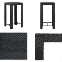 vidaXL Mesa de bar para jardín, color , 60,5 x 60,5 x 110,5 cm, de ratán sintético - Mesa de bar - Mesas de bar - Mesa de jardín - Mesas de jardín