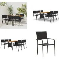 vidaXL Juego de mesa y sillas de jardín de 7 piezas, ratán sintético - Juego de mesa y sillas para jardín - Juegos de mesa para jardín - Juego de mesa para terraza - Juego de mesa para exteriores