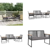 vidaXL Juego de 4 piezas para lounge de jardín con cojines, color , acero. Juego de lounge para jardín. Juegos de lounge para jardín. Juego de lounge para exteriores. Juego de lounge para terraza