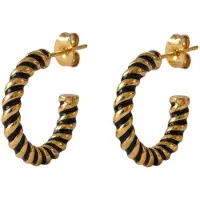 Purelei Pendientes 'Twirl' oro / negro