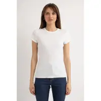 Josephine & Co Harley Ss Rib T-shirt White Talla: XS | Camisetas de Seda Outlet | Mujer | Blanco