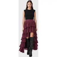 AllSaints Cavarly Maxi Skirt Tawny Port Red Talla: 6 | Faldas Maxi Outlet | Mujer | Marrón