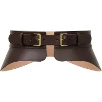 Haute Cuir Cinturón 'Crescent Peplum Belt' marrón oscuro