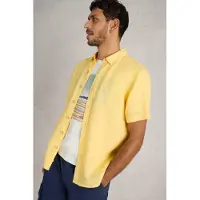 White Stuff Keswick Ss Linen Shirt Light Yellow Talla: S | Camisas Casuales Outlet | Hombre | Blanco