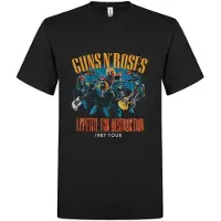 Guns n' Roses Camiseta 'Guns N´ Roses Appetite for destruction live skulls 1987 T-Shirt' negro
