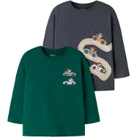 Name it Camiseta 'NMMVAGNO' beige / azul ahumado / verde / naranja oscuro