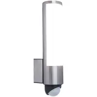 Lutec Aplique LED para exterior con sensor LED LEDA, acero inoxidable, altura 35 cm,