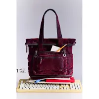 Desigual , mochila multiposición grande denim terciopelo, Algodon, Rojo, U