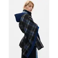 Desigual , Poncho Denim Cuadros, Mujer, Poliester, MarróN, U
