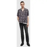 AllSaints Cube Ss Shirt Jet Black Talla: M | Camisas Casuales Outlet | Hombre | Negro
