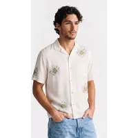 AllSaints Petal Ss Shirt Ecru White Talla: L | Camisas Casuales Outlet | Hombre | Marrón