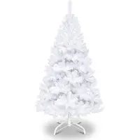 OEM Árbol de Navidad de pino realista - 150 cm - incluye base - 488 agujas - Blanco