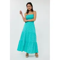 Esqualo Skirt Long Embroidery Flower Lagoon Talla: 36 | Faldas Maxi Outlet | Mujer
