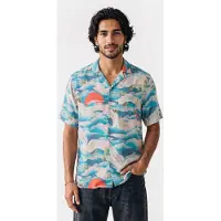 AllSaints Saipan Ss Shirt Blueberry Blue Talla: M | Camisas Casuales Outlet | Hombre | Azul