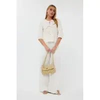 Esqualo Blouse 3d Embroidery Light Sand Talla: 42 | Blusas Outlet | Mujer | Marrón