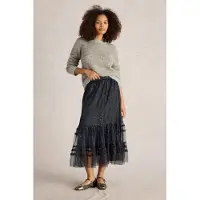 White Stuff Nova Tulle Sparkle Skirt Navy Multi Talla: 10 | Faldas Midi Outlet | Mujer | Azul