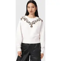 AllSaints Drip Separo Sweat Optic White Talla: S | Sudaderas con Capucha Outlet | Mujer | Blanco