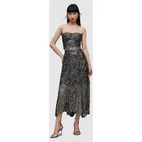 AllSaints Camila Skirt Gunmetal Grey Talla: 4 | Faldas Midi Outlet | Mujer | Gris