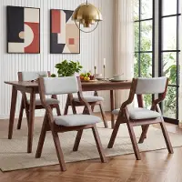 Flieks Sillas plegables para comedor , juego de 4 unidades, de lino, sillas de comedor de madera maciza, plegables y apilables, sillas para cocina, sillas tapizadas, color gris