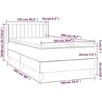 vidaXL Cama con somier y colchón de la marca , color , dimensiones 100x200 cm, tapizada en tela