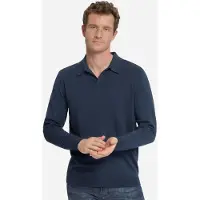 No-excess Pullover V Polo Melange Navy Talla: M | Manga Larga Outlet | Hombre | Azul