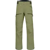 Norrøna - Pantalones de esquí - Lofoten Gore-Tex Pro Pants M Deep Lichen Green - Talla L - Caqui