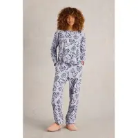 White Stuff Fern Tie Hem Jersey Top Grey Print Talla: M | Manga Larga Outlet | Mujer | Gris