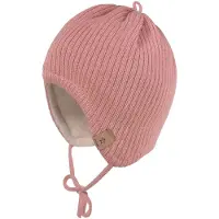 Maximo - Baby's Rippen Fleece Mütze m. Band - Gorro size 39 cm, fucsia