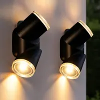 ZMH Lámpara de pared LED para exteriores, pack de 2, 10W, IP65, lámpara de pared tipo "up-down" con luz de 3000K. Iluminación exterior para fachadas, jardines, salones y balcones