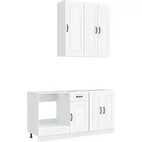 vidaXL Conjunto de cocina KALMAR, 5 piezas, blanco, material de madera