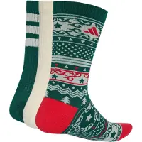 Adidas - Christmas Graphic Crew Sock 3 Pair Pack - Calcetines multifuncionales size 37-39, multicolor