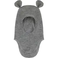 Huttelihut - Kid's Balaclava Ears Wool Fleece - Pasamontañas size 50 cm - 12-24 Months, gris