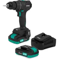 Vonroc Taladro atornillador sin cable PRO 20V – Motor Brushless – 40Nm | Incluye 2x batería 2.0Ah y cargador