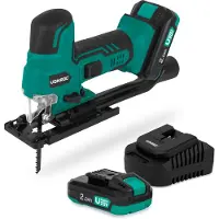 Vonroc Sierra de calar 20V - 2.0Ah - Empuñadura ergonómica | Incl. 2x baterías y cargador rápido