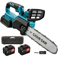 OEM Sierra de cadena eléctrica, inalámbrica, con motor sin escobillas, de 30 cm (12 pulgadas), incluye 2 baterías